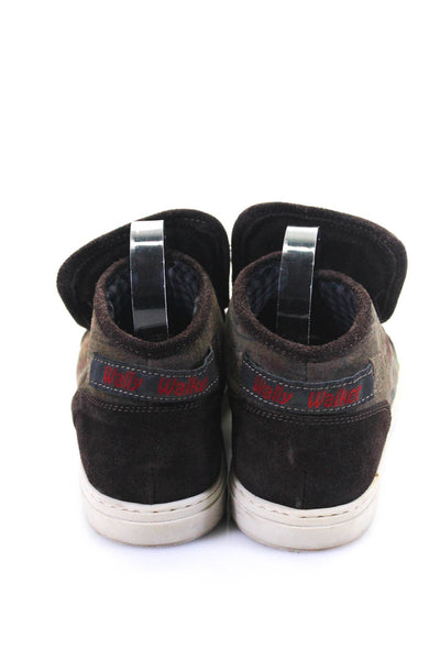 Wally Walker Men's Suede Printed Slip On High Top Sneakers Brown Size 10