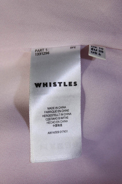 Whistles Womens Side Zip Knee Length Pleated A Line Skirt Pink Size 6