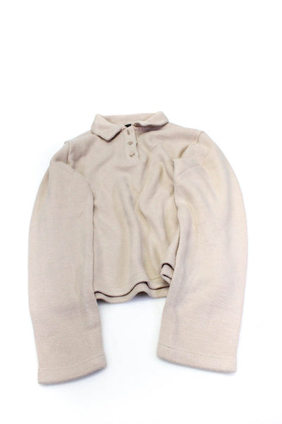 Zara Womens Blouse Blush Collar Long Sleeve Pullover Sweater Top Size S XS lot 2