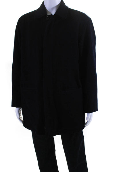 Brooks Brothers Wool Woven Collared Long Sleeve Full Zip-Up Coat Black Size M