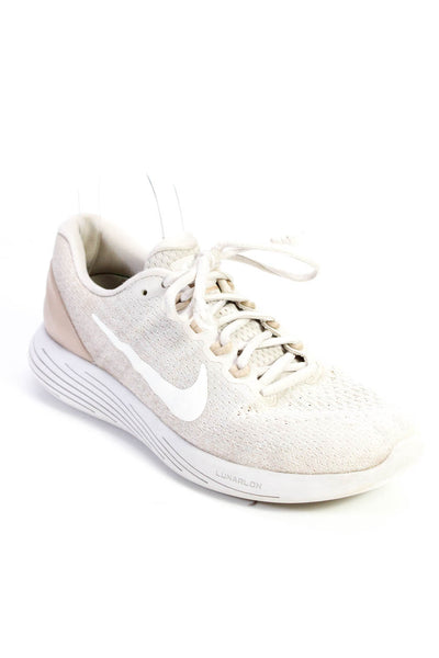Nike Womens Lace Up Knit Lunar Glide 9 Running Sneakers Beige Nude Size 9.5