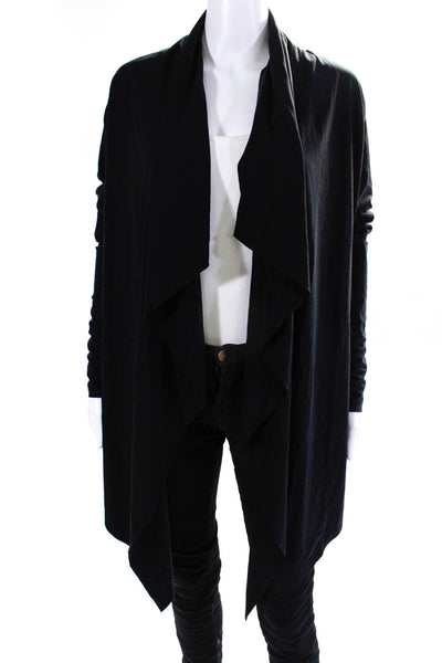 Luxe Women's Open Front Long Sleeves Cardigan Black Size S