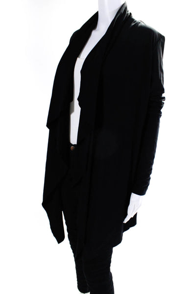 Luxe Women's Open Front Long Sleeves Cardigan Black Size S