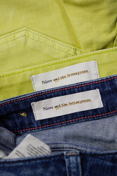 Pilcro and the Letterpress Women's Zip Fly Jeans Blue Green Size 26 27 Lot 2