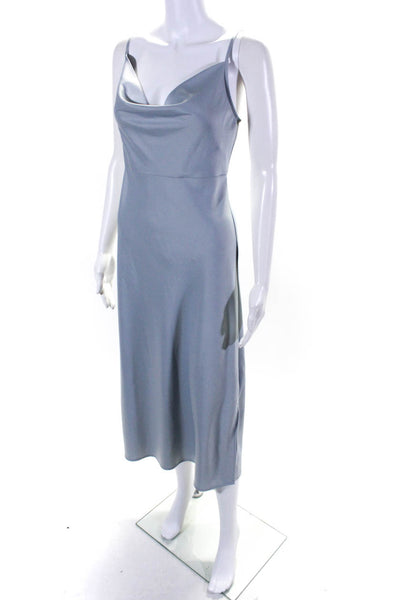 BHLDN Women's Square Neck Spaghetti Straps Midi Dress Light  Blue Size 10