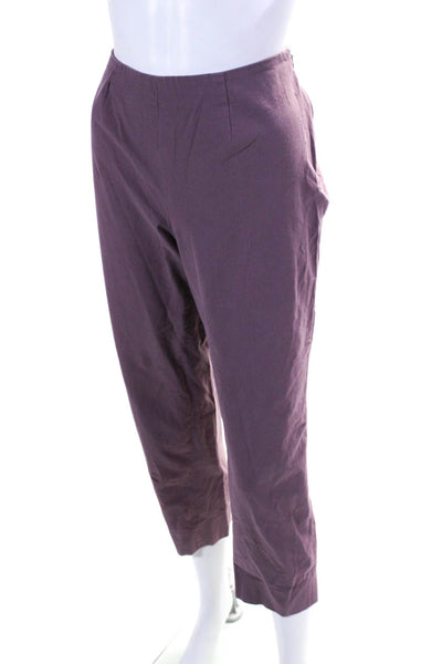 Piazza Sempione Women's Zip Closure Straight Leg Dress Pant Mauve Size 12