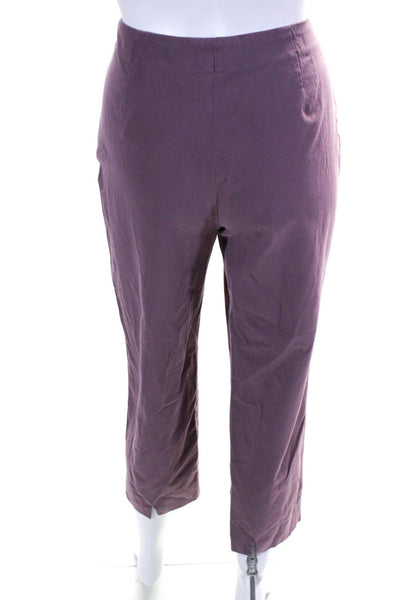 Piazza Sempione Women's Zip Closure Straight Leg Dress Pant Mauve Size 12