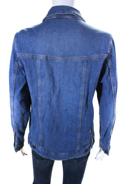 Outland Denim Womens Blue Medium Wash Collar Long Sleeve Denim Jacket Size S/P