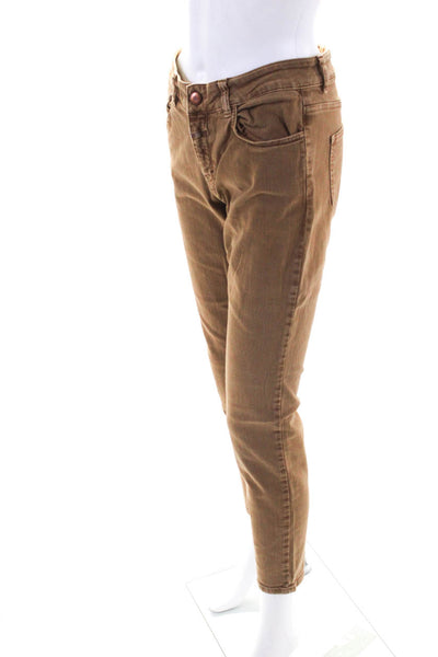 Closed Womens Zipper Fly High Rise Skinny Jeans Brown Denim Size 29