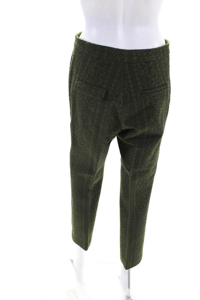 Scanlan Theodore Womens Zipper Fly Straight Leg Pleated Trouser Pants Green 10