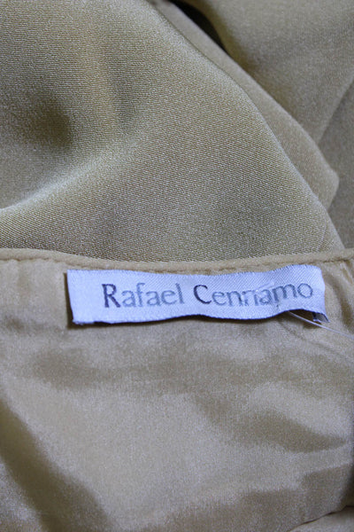 Rafael Cennamo Women's Sleeveless V Neck Embellished Long Gown Yellow Size 4