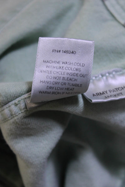Amo Women's Camouflage Print Denim Jacket Green Size S