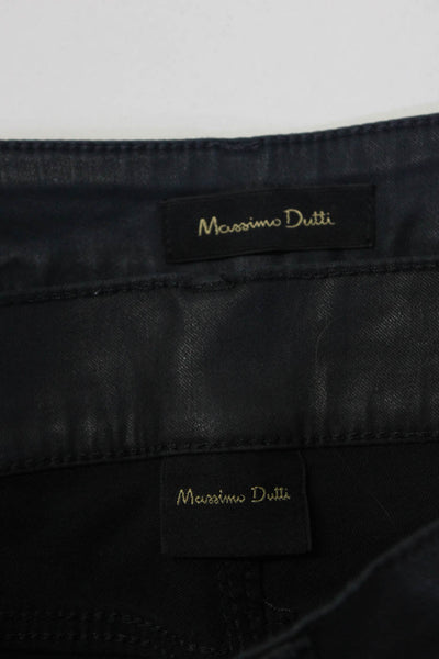 Massimo Dutti Womens Solid Black High Rise Straight Leg Jeans Size 2 6 Lot 2