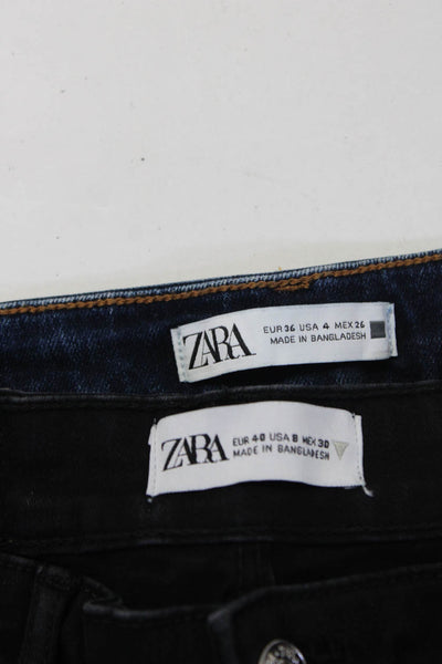 Zara Womens Solid Black High Rise Skinny Leg Jeans Size 8 4 Lot 2