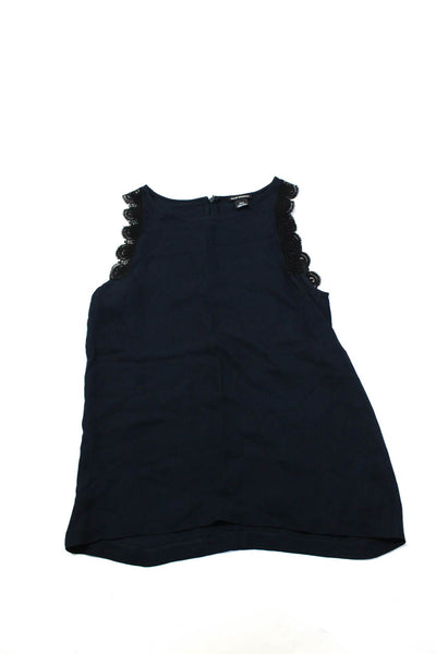 Club Monaco Womens Camisole Navy Lace Trim Sleeveless Blouse Top Size M S Lot 2