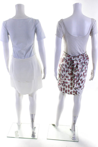 Club Monaco Womens White Scalloped Layered Mini Pencil Skirt Size 8 6 Lot 2