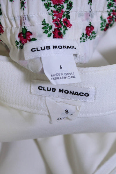 Club Monaco Womens White Scalloped Layered Mini Pencil Skirt Size 8 6 Lot 2