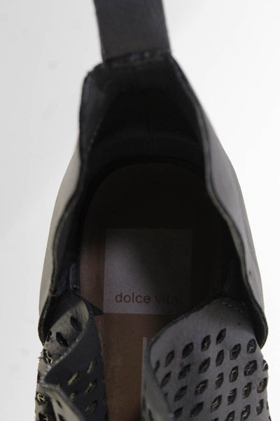 Dolce Vita Womens Leather Pointed Toe Open Pattern D'Orsay Heels Gray Size 8.5