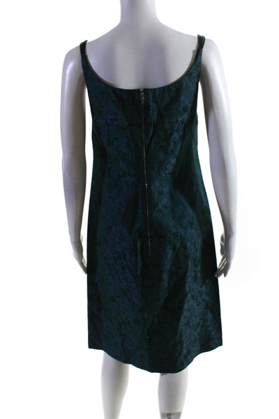 Narciso Rodriguez Womens Scoop Neck Floral Shift Dress Blue Green Size 6