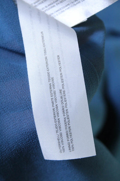 Intropia Womens Blue Drape Detail Crew Neck Short Sleeve Shift Dress Size 36