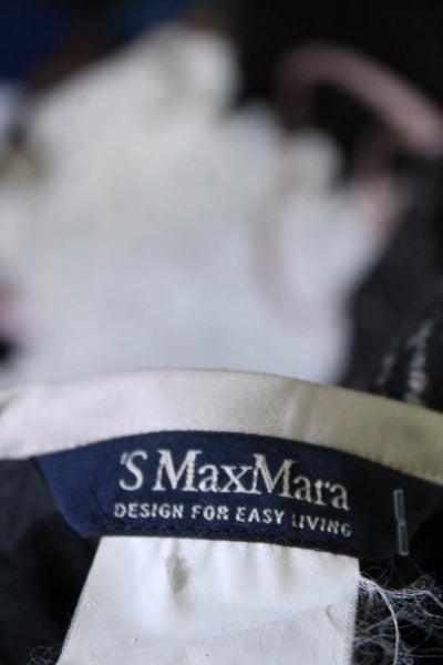 'S Max Mara Womens Black Printed Scoop Neck Sleeveless Shift Dress Size 10