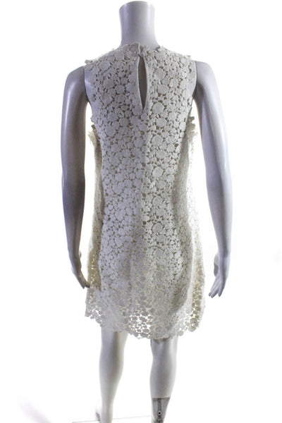 Michael Michael Kors Womens White Cotton Lace Sleeveless Shift Dress Size 6