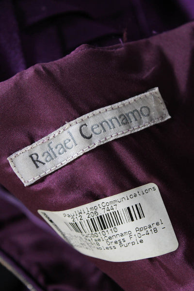 Rafael Cennamo Womens Back Zip Sweetheart Cocktail Dress Purple Size 4
