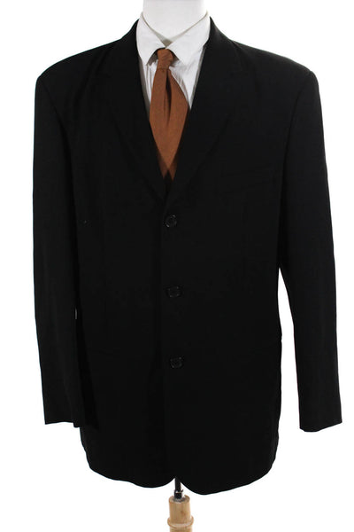 Emporio Armani Mens Three Button Notched Lapel Blazer Jacket Black Size IT 52
