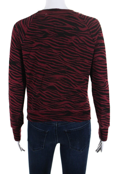 NSF Women's Crewneck Long Sleeves Animal Print Sweatshirt Red Size P