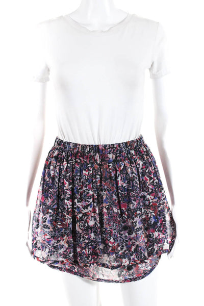 IRO Womens Silk Abstract Print A Line Mini Skirt Multi Colored Size EUR 34