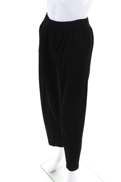 St. John Sport By Marie Gray Womens Pleated Knit Straight Pants Black Size 6