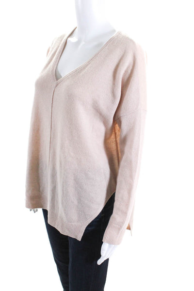 Autumn Cashmere Womens 100% Cashmere V Neck Long Sleeved Sweater Beige Size XS