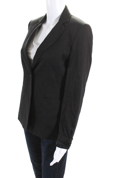 Elie Tahari Women's Long Sleeves Line One Button Blazer Black Size 2