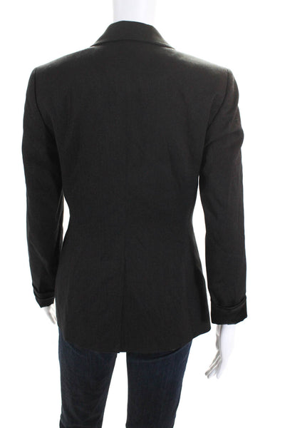 Elie Tahari Women's Long Sleeves Line One Button Blazer Black Size 2