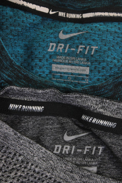 Nike Mens Stretch Dri-Fir Short Sleeve Athletic T-Shirt Blue Size L Lot 2