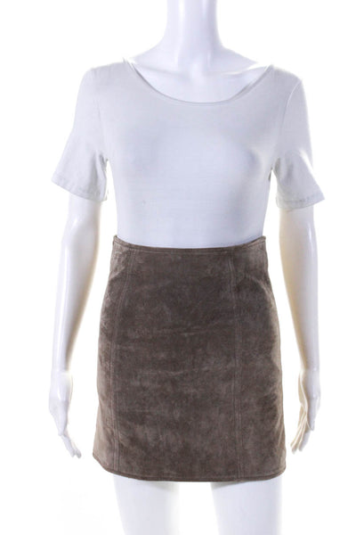 BLANKNYC Womens Leather Back Zip Lined A-Line Short Skirt Gray Size 24