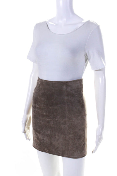 BLANKNYC Womens Leather Back Zip Lined A-Line Short Skirt Gray Size 24