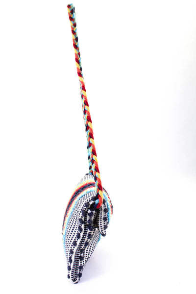 Antonello Tedde Cotton Bobble Knit Braided Strap Satchel Handbag Multicolor