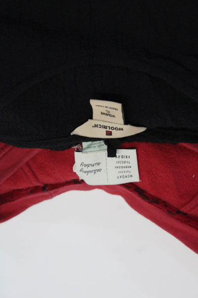 Woolrich Women's Blouse Crewneck Sweater Black Red Size L XL Lot 2