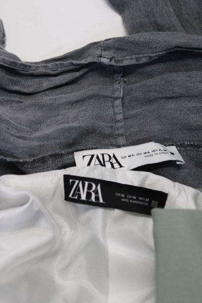 Zara Womens Blazer Open Front Blouse Green Black Size Extra Large Large Lot 2