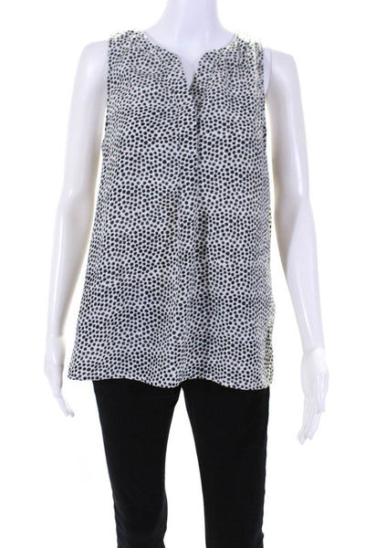 Cynthia Rowley Womens Abstract Print Tank Top White Grey Size Large