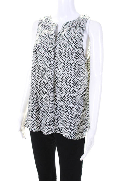 Cynthia Rowley Womens Abstract Print Tank Top White Grey Size Large