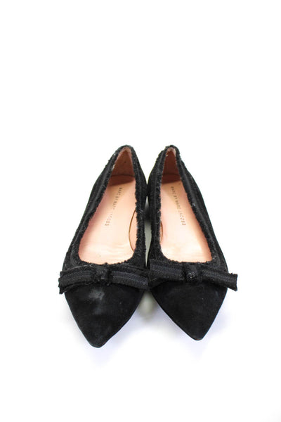 Marc By Marc Jacobs Womens Black Bow Front Pointed Toe Ballet Flats Shoes Size 7