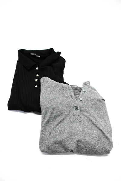 Zara Z Supply Womens Knit Long Sleeve Button-Up Tops Blouses Black Size M Lot 2