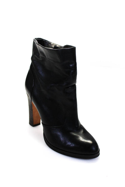 Elie Tahari Womens Leather Almond Toe Pull On Ankle Boots Black Size 7.5US 37.5E