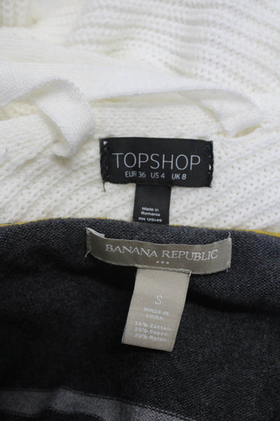 Topshop Banana Republic Womens V-Neck Pullover Sweater Cream Size S 4 Lot 2