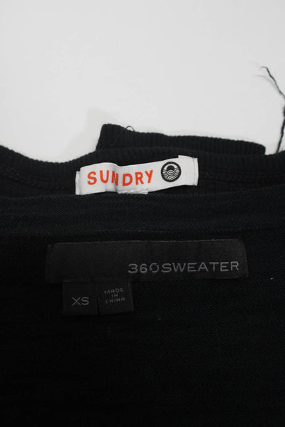 360 Sweater Sundry Womens Cotton Short Sleeve T-Shirt Black Size XS S Lot 2