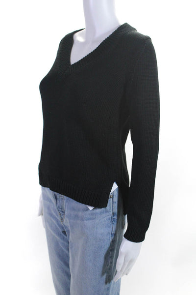 Ralph Lauren Black Label Womens Long Sleeves V Neck Sweater Black Size Small