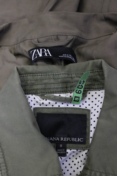 Zara Banana Republic Womens Olive Green Open Front Jacket Size M Lot 2
