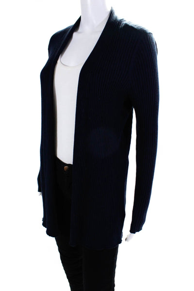 J. Mclaughlin Womens Cotton Knit Long Sleeve Open Sweater Cardigan Navy Size S